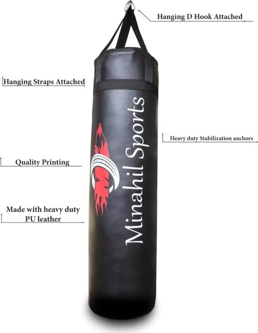 Heavy Punching Bag for Home and Gym | Muay Thai, Kickboxing, MMA, Karate, Taekwondo, Boxing, Fighting, Punching, Combat Training | Synthetic Leather Unfilled - Image 8