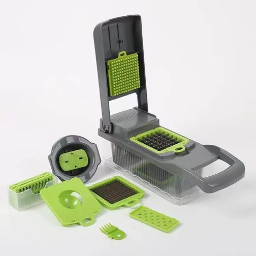 11 in 1 Multifunctional Food, Vegetable Chopper, Pro Onion, Veggie Chopper With 8 Blades, Carrot and Garlic Chopper, Kitchen Vegetable Slicer Dicer Cutter, With Container - Image 5