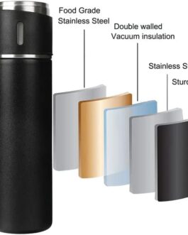 Insulated Stainless Steel Sport Vacuum Flask Set with Two Cups - Keeps Hot or Cold - Perfect for Tea - a 500ml Gift Box