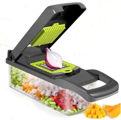 11 in 1 Multifunctional Food, Vegetable Chopper, Pro Onion, Veggie Chopper With 8 Blades, Carrot and Garlic Chopper, Kitchen Vegetable Slicer Dicer Cutter, With Container - Image 11