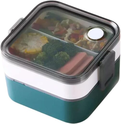Reusable Square Food Grade Microwaveable Leakproof Adult Office Food Container Plastic Lunch Box Storage Bento Box - Image 2