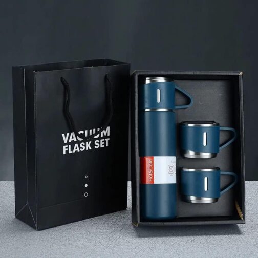 Insulated Stainless Steel Sport Vacuum Flask Set with Two Cups - Keeps Hot or Cold - Perfect for Tea - a 500ml Gift Box - Image 6