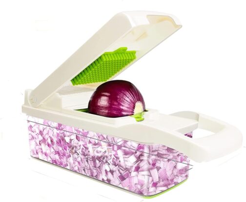 11 in 1 Multifunctional Food, Vegetable Chopper, Pro Onion, Veggie Chopper With 8 Blades, Carrot and Garlic Chopper, Kitchen Vegetable Slicer Dicer Cutter, With Container - Image 4