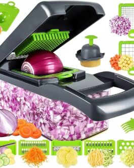 11 in 1 Multifunctional Food, Vegetable Chopper, Pro Onion, Veggie Chopper With 8 Blades, Carrot and Garlic Chopper, Kitchen Vegetable Slicer Dicer Cutter, With Container